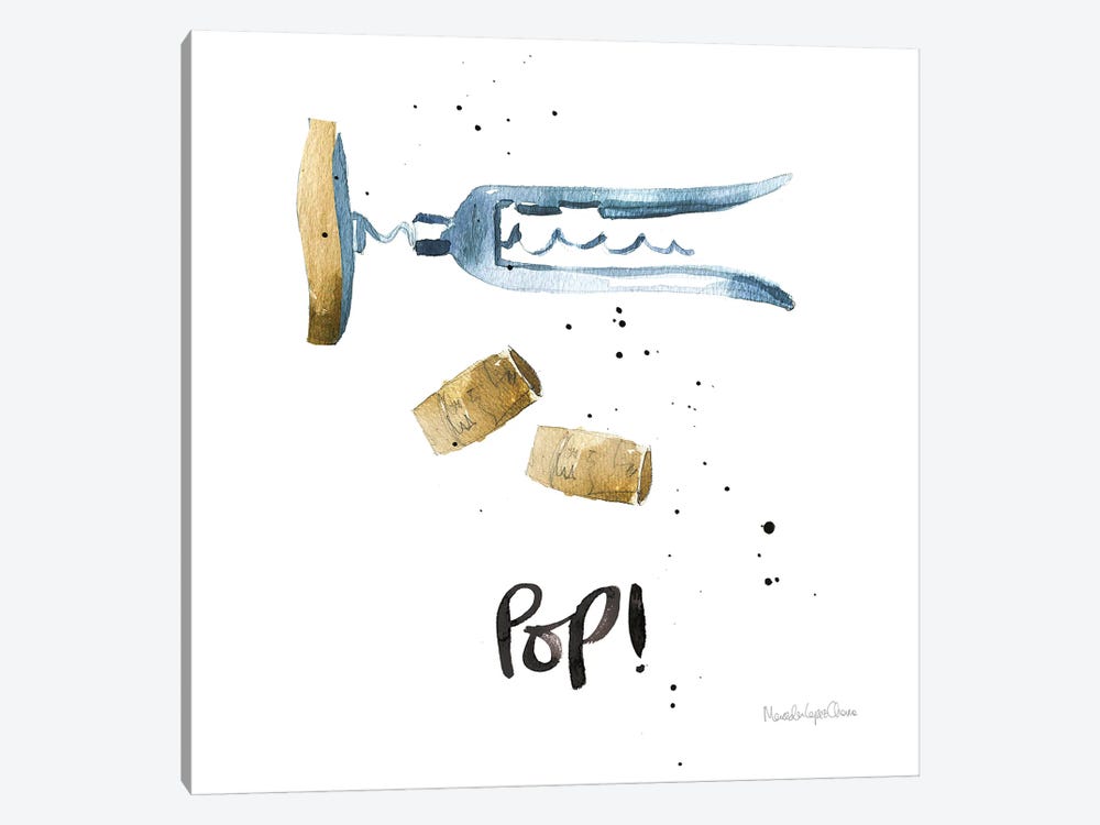 Pop The Cork VII by Mercedes Lopez Charro 1-piece Art Print