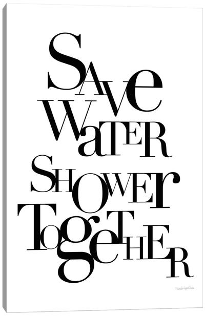 Save Water, Shower Together Canvas Art Print - Mercedes Lopez Charro