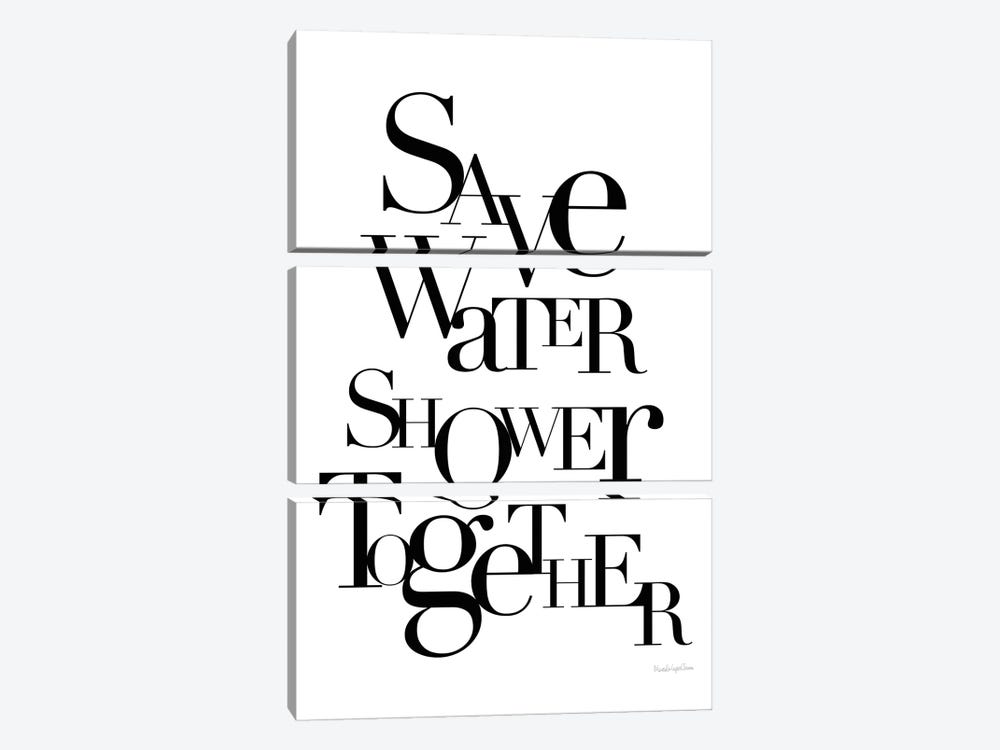 Save Water, Shower Together by Mercedes Lopez Charro 3-piece Canvas Artwork