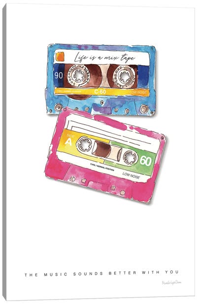 Mixtape Love Canvas Art Print - Cassette Tapes