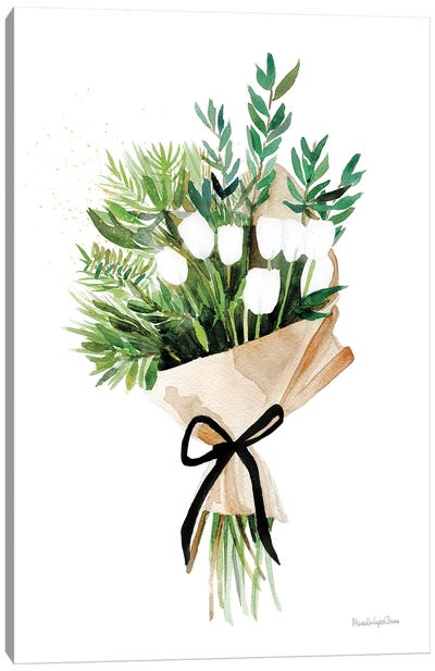 White Tulips Canvas Art Print - Mercedes Lopez Charro