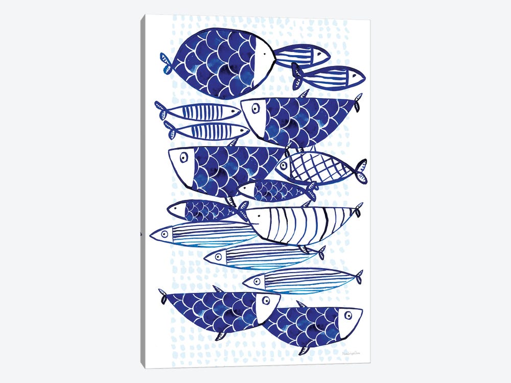 Blue Fish III by Mercedes Lopez Charro 1-piece Canvas Print
