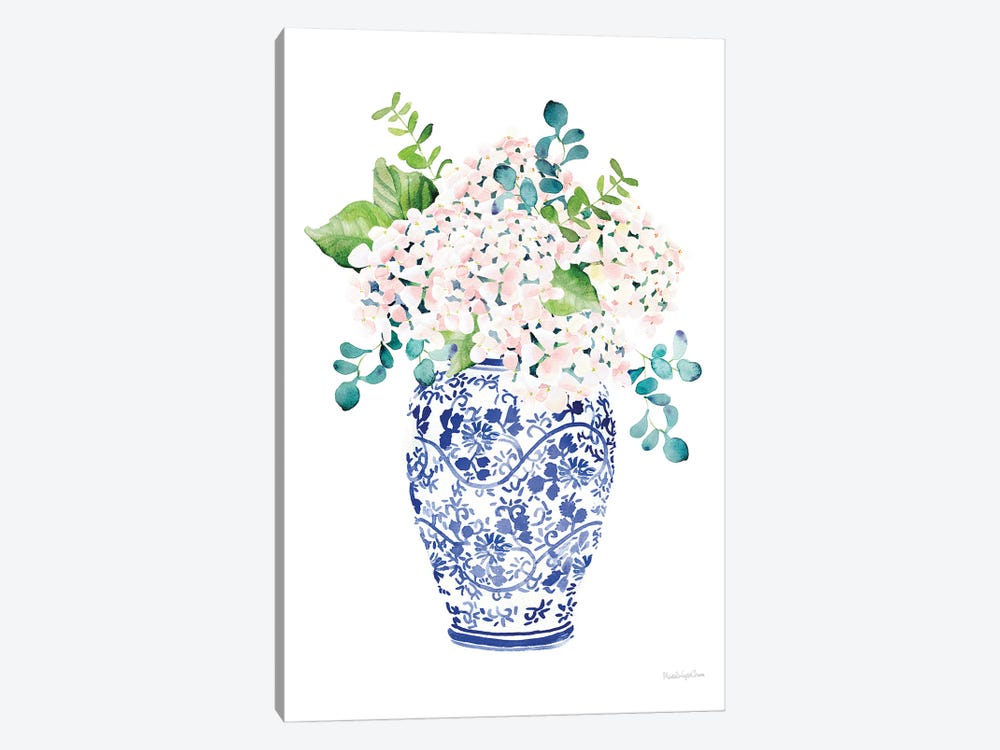 Chinoiserie Hydrangea II Blush by Mercedes Lopez Charro 1-piece Canvas Print