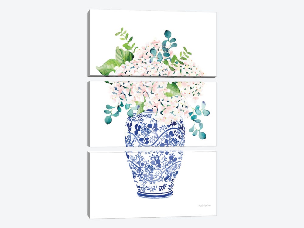 Chinoiserie Hydrangea II Blush by Mercedes Lopez Charro 3-piece Art Print