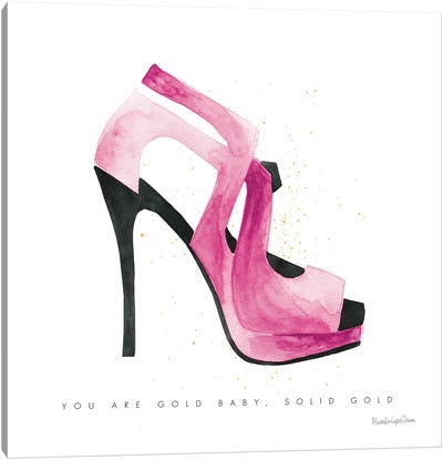 Glitz and Glam VII Pink Canvas Art Print - Mercedes Lopez Charro
