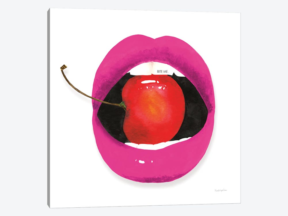 Pink Lips by Mercedes Lopez Charro 1-piece Canvas Art Print