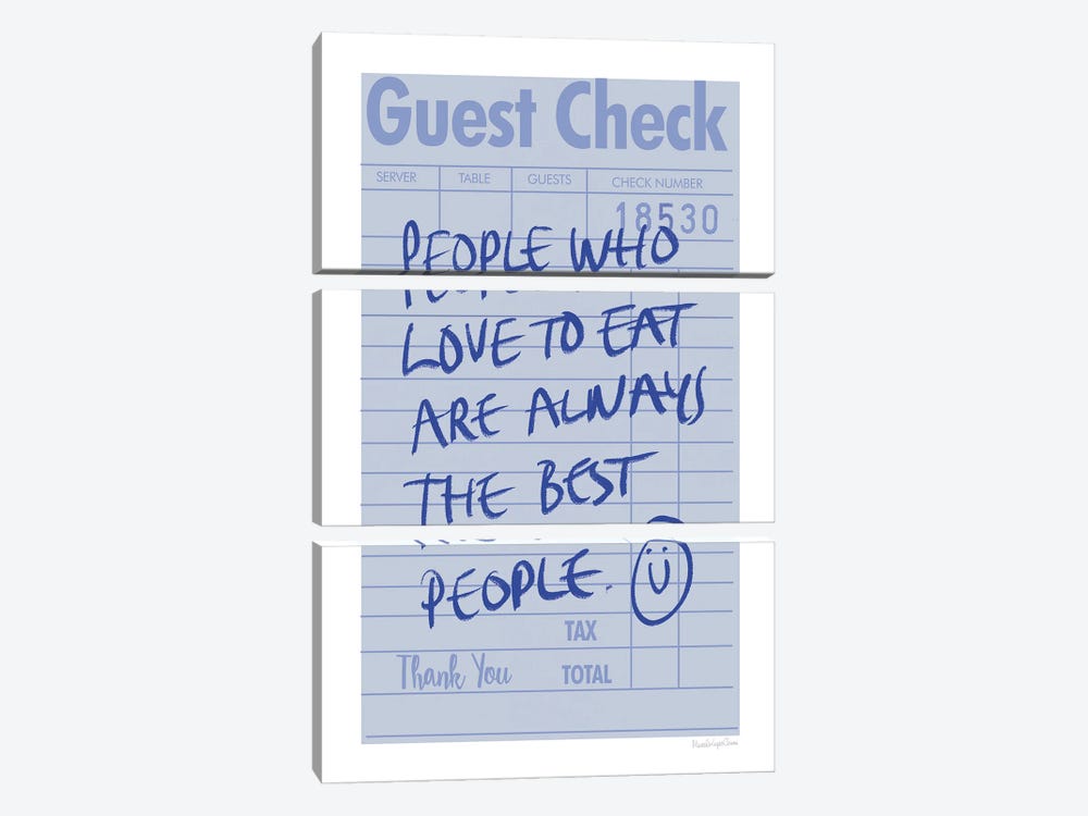 Guest Check II by Mercedes Lopez Charro 3-piece Canvas Print