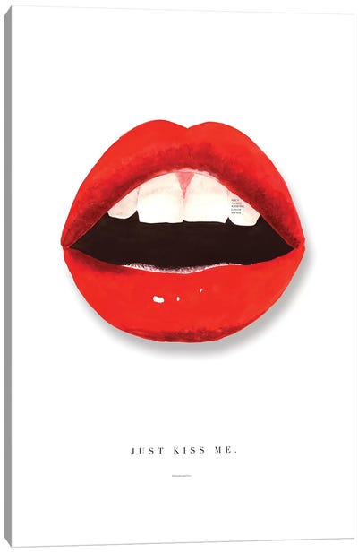 Kiss Me Canvas Art Print - Red Passion