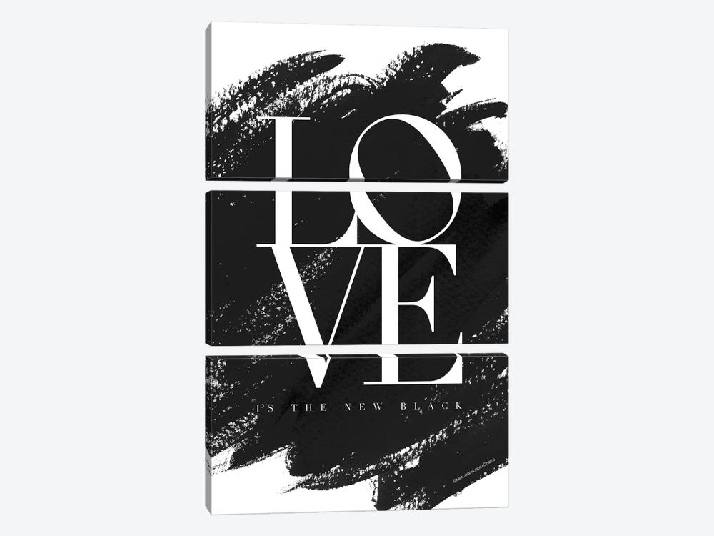 Love Is The New Black by Mercedes Lopez Charro 3-piece Canvas Print