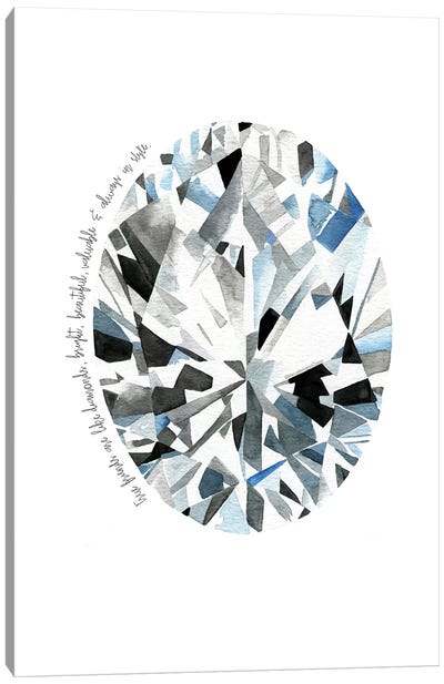 Oval Diamond Canvas Art Print - Mercedes Lopez Charro