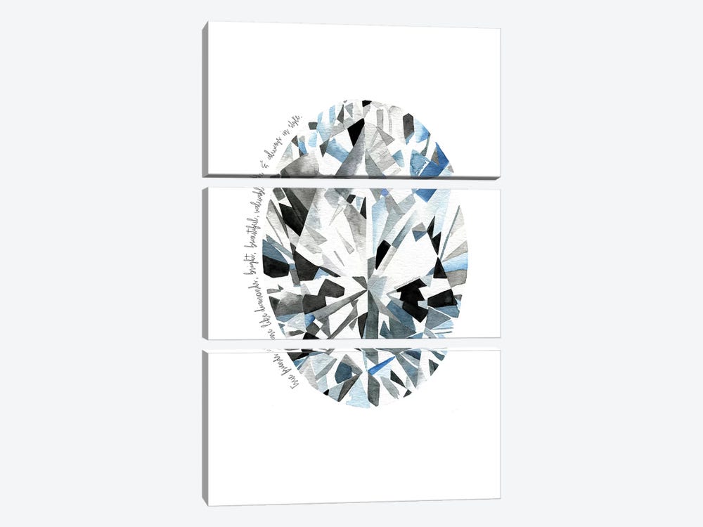 Oval Diamond by Mercedes Lopez Charro 3-piece Canvas Artwork