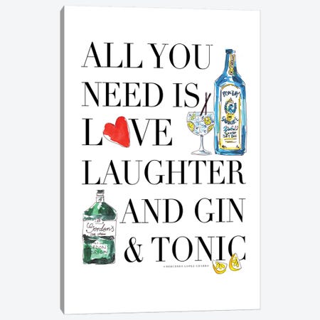 All You Need Is Gin Canvas Print #MLC4} by Mercedes Lopez Charro Canvas Wall Art