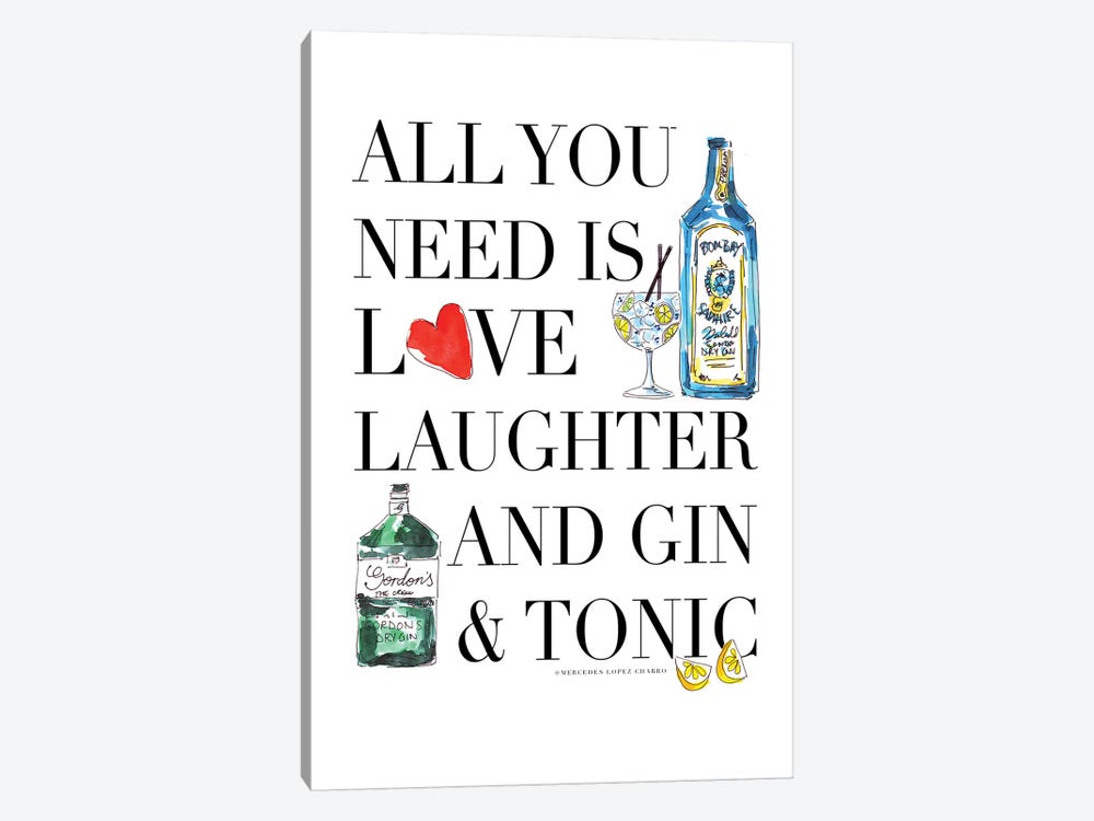 All You Need Is Gin by Mercedes Lopez Charro 1-piece Art Print