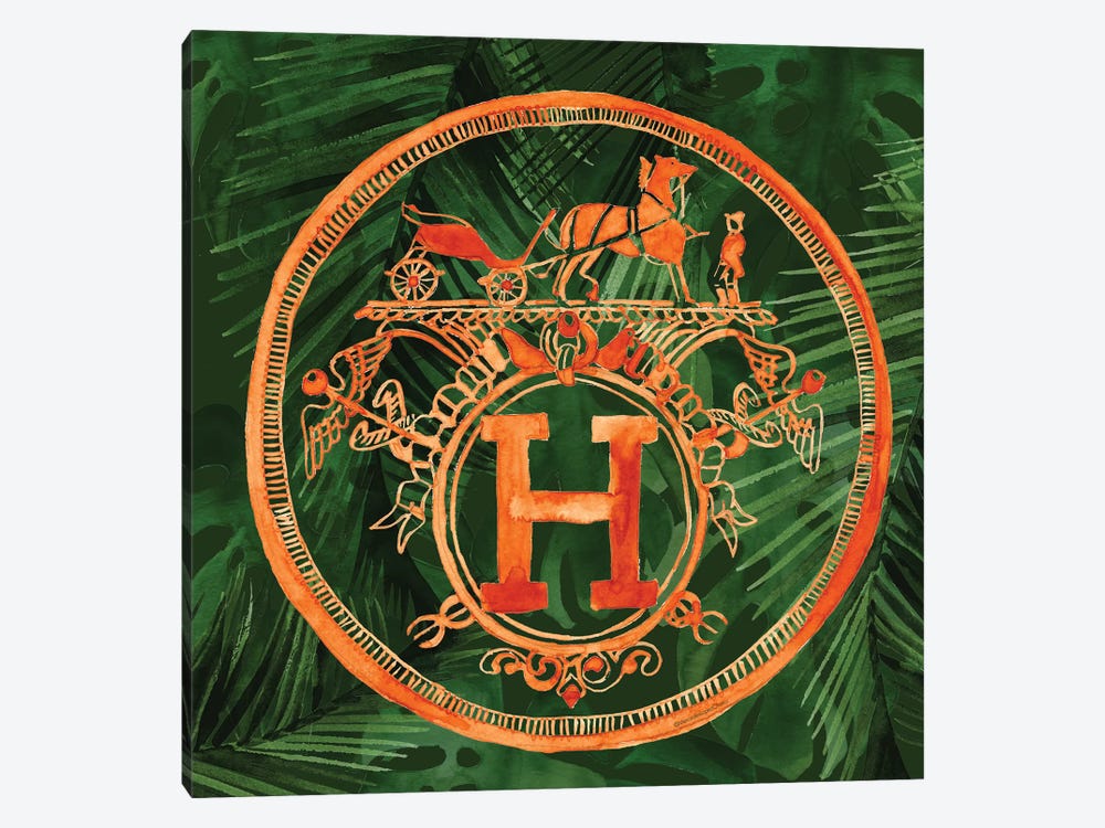 Square Hermes Jungle by Mercedes Lopez Charro 1-piece Canvas Wall Art