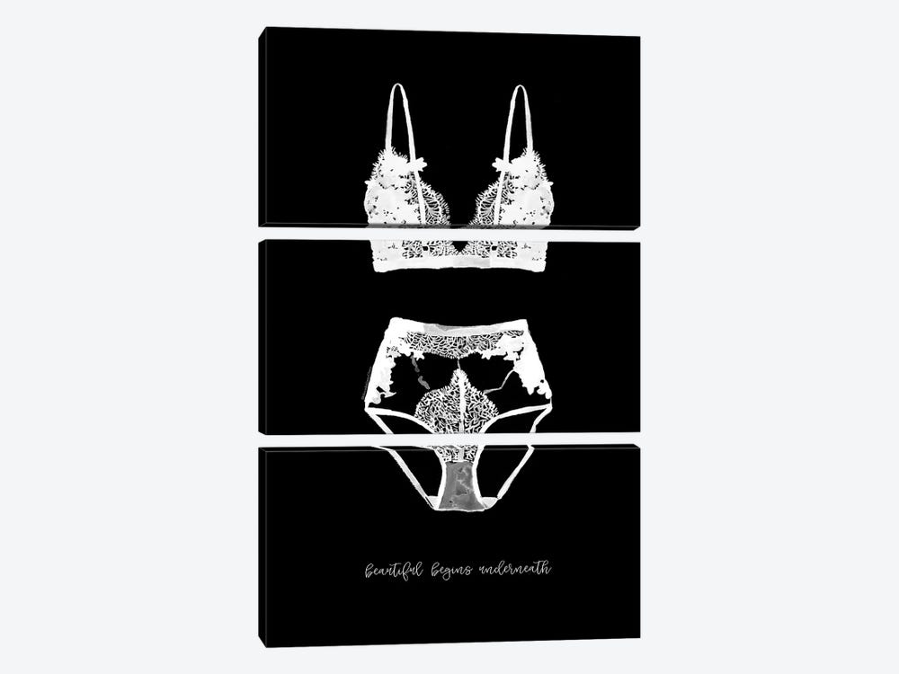 Underwear Invert by Mercedes Lopez Charro 3-piece Canvas Art Print