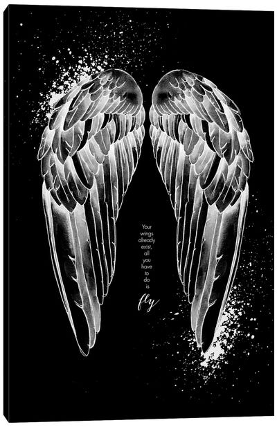 Wings Invert Canvas Art Print - Mercedes Lopez Charro
