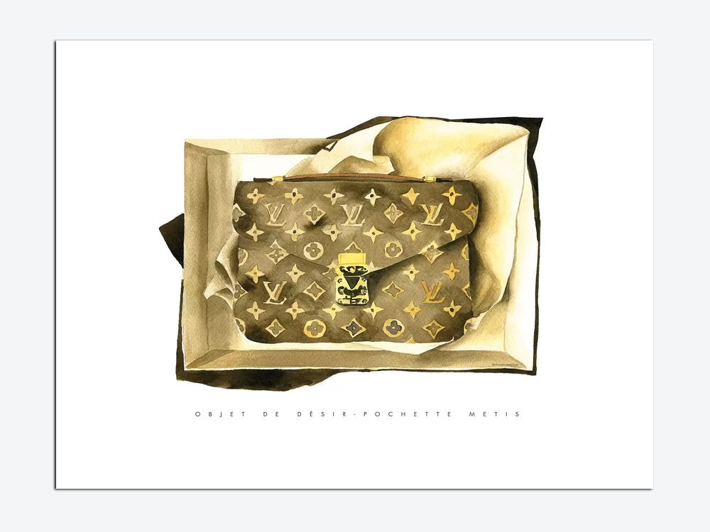 Golden toilet covered in Louis Vuitton monogram bags on sale for