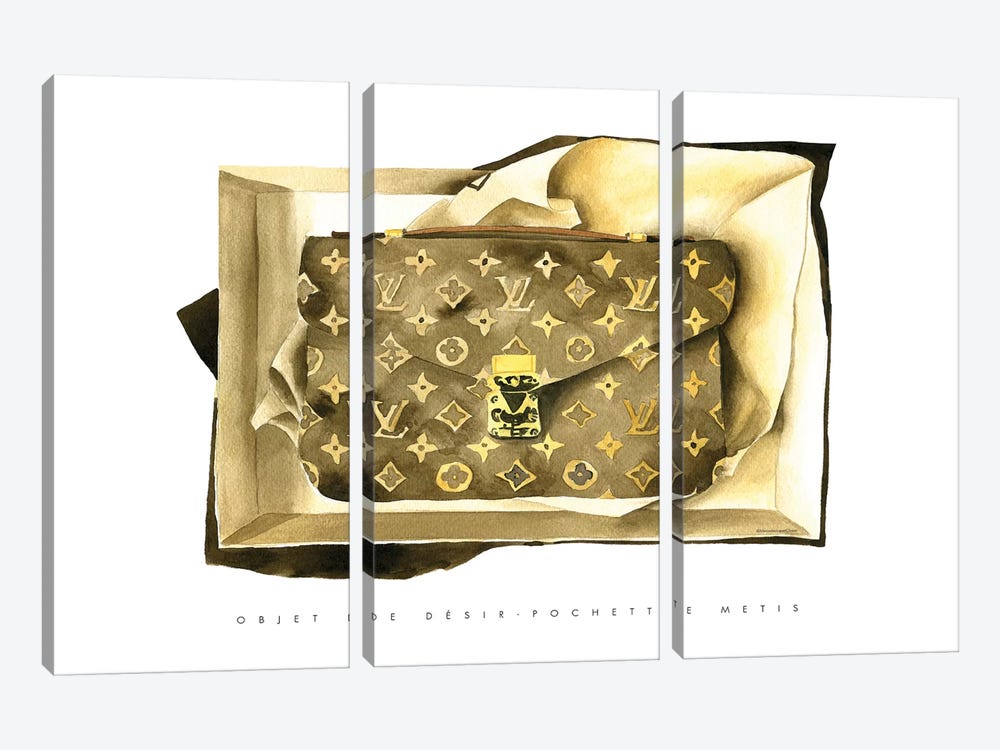 Louis Vuitton Bag by Mercedes Lopez Charro 3-piece Canvas Wall Art