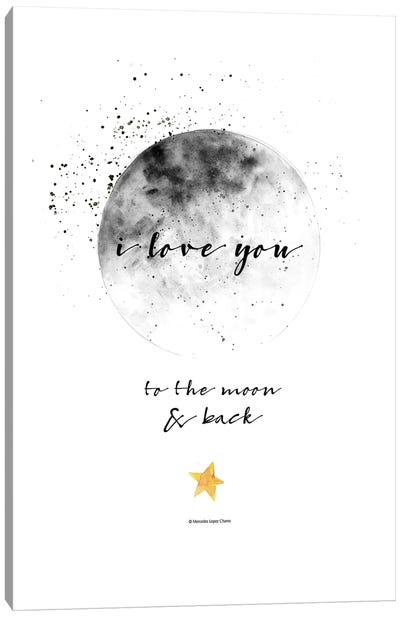 Moon And Back Canvas Art Print - Mercedes Lopez Charro