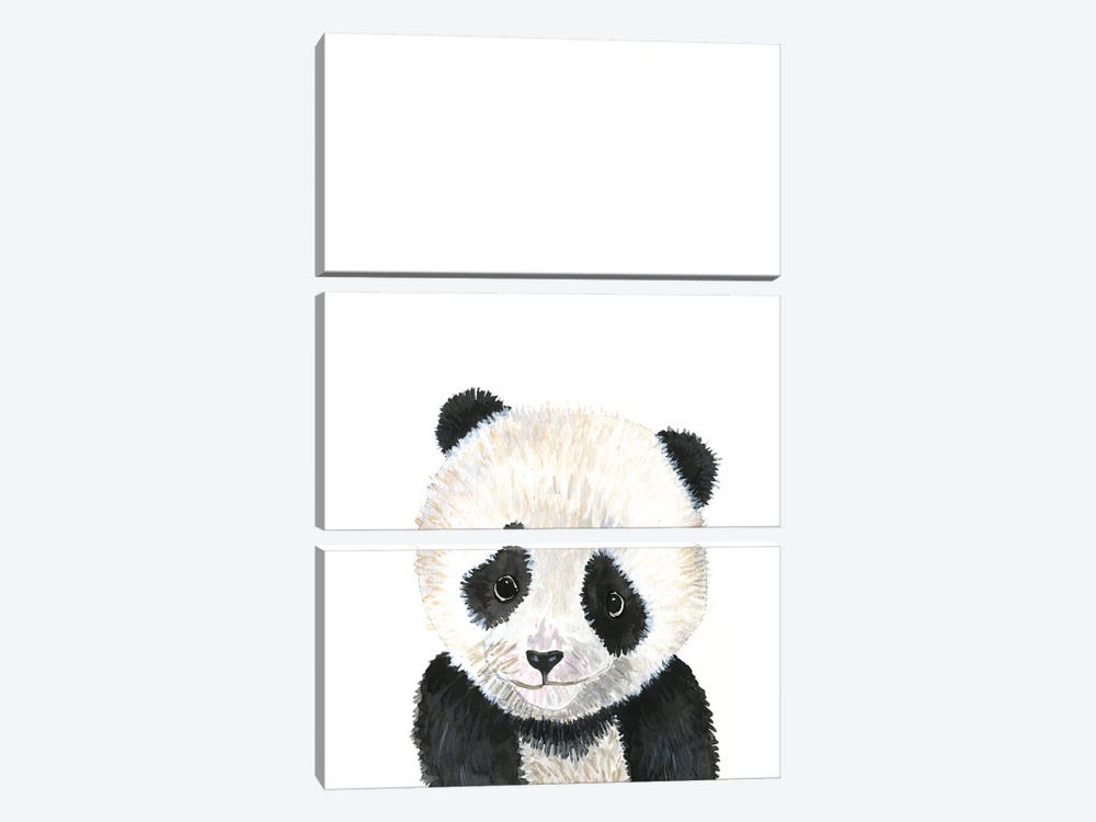 Panda Baby by Mercedes Lopez Charro 3-piece Canvas Art Print