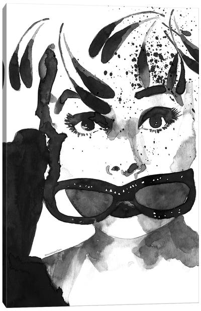 Audrey Feathers Canvas Art Print - Audrey Hepburn