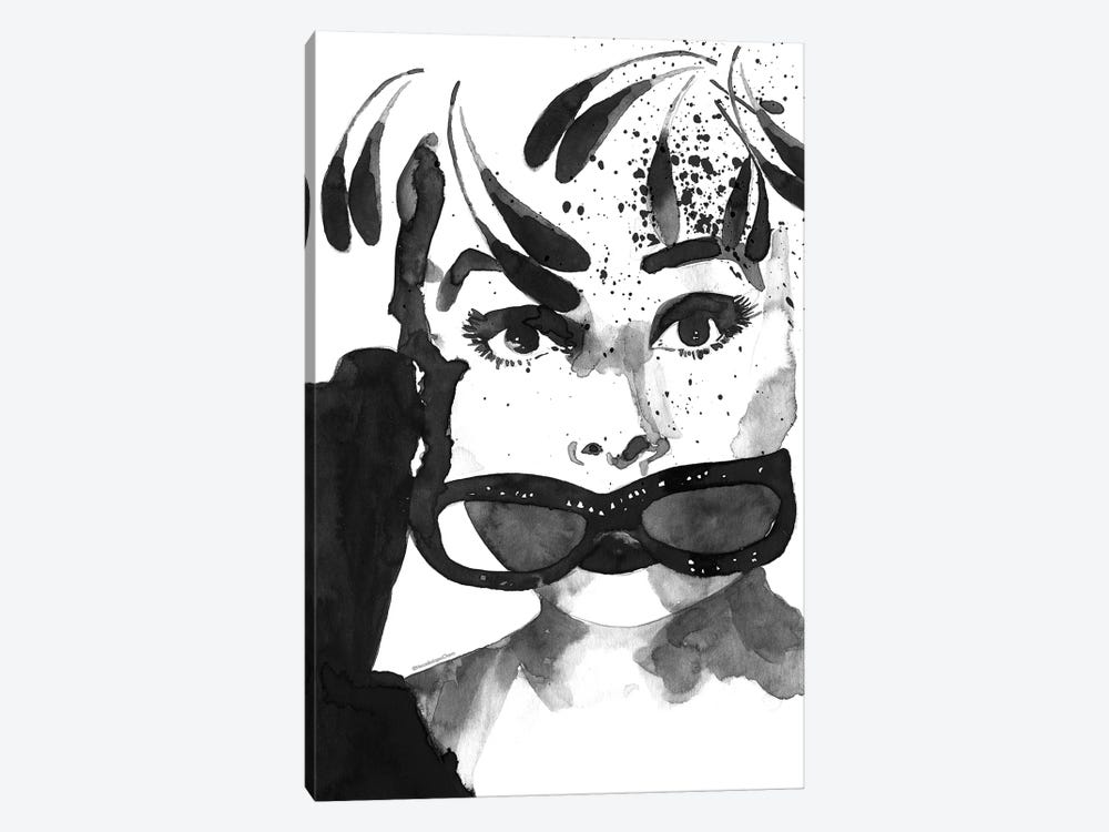 Audrey Feathers by Mercedes Lopez Charro 1-piece Canvas Wall Art