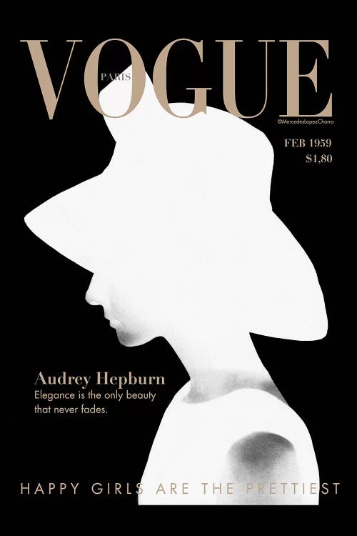 Mercedes Lopez Charro Canvas Art Prints - Audrey Vogue ( Fashion > Vogue art) - 60x40 in