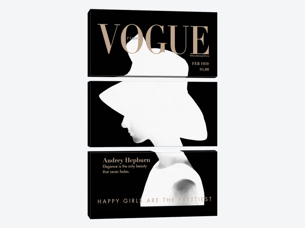 Audrey Vogue by Mercedes Lopez Charro 3-piece Canvas Art Print