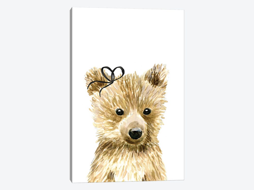 Bear With Bow by Mercedes Lopez Charro 1-piece Art Print