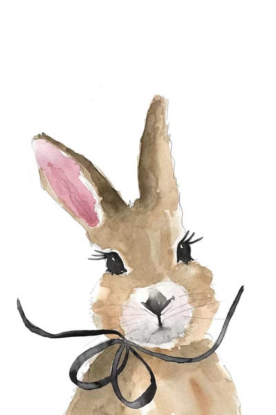 Kids Art Girls: Bunny With Bow by Mercedes Lopez Charro