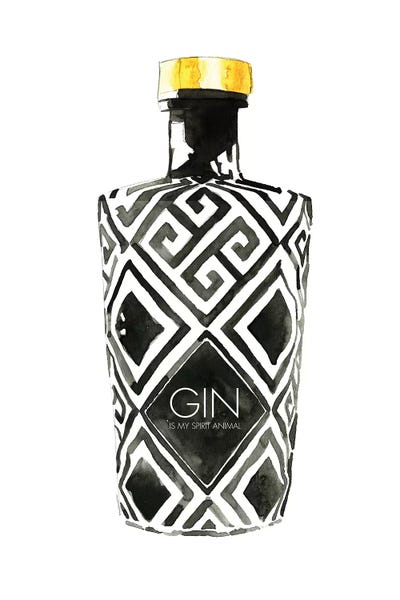 Gin Is My Spirit Animal by Mercedes Lopez Charro acrylic art print