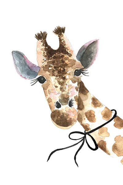 Kids Art Girls: Giraffe With Bow by Mercedes Lopez Charro