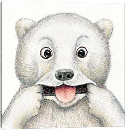 Polar Bear Canvas Art Print - Miri Leshem-Pelly
