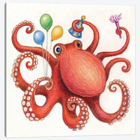 Octopus Canvas Print #MLH107} by Miri Leshem-Pelly Canvas Print