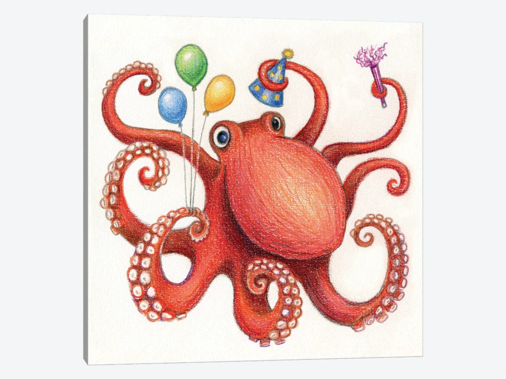 Octopus by Miri Leshem-Pelly 1-piece Canvas Art Print