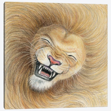 Lion Canvas Print #MLH18} by Miri Leshem-Pelly Art Print