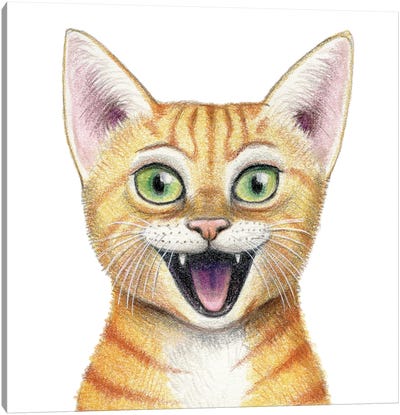 Cat Canvas Art Print - Orange Cat Art