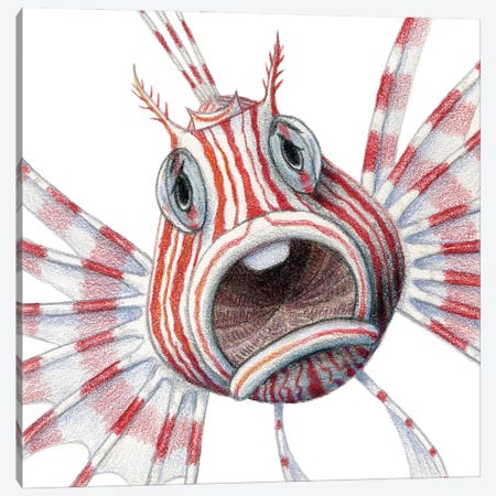 Lionfish Canvas Print #MLH41} by Miri Leshem-Pelly Canvas Art