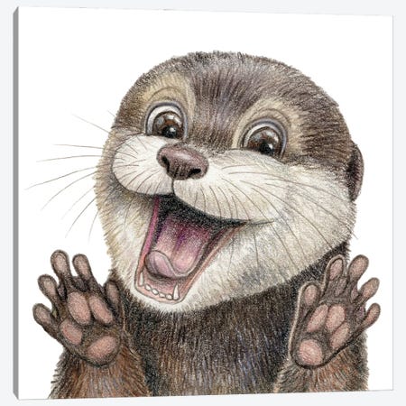 Otter Canvas Print #MLH52} by Miri Leshem-Pelly Art Print