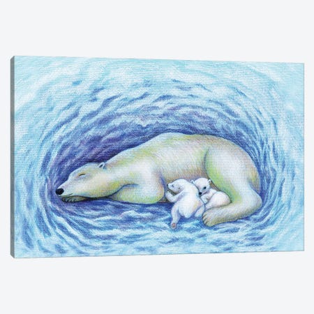 Polar Bear Den Canvas Print #MLH57} by Miri Leshem-Pelly Canvas Wall Art