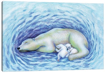 Polar Bear Den Canvas Art Print - Miri Leshem-Pelly