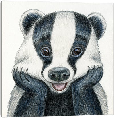Badger Canvas Art Print - Badger Art