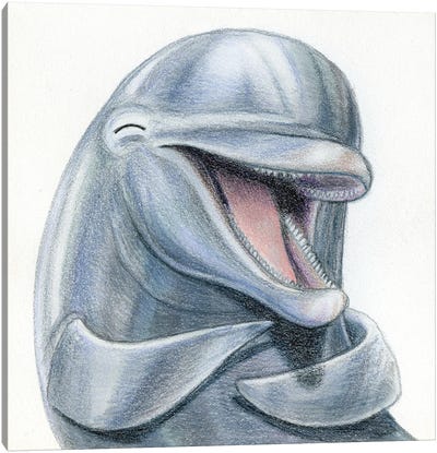 Dolphin Canvas Art Print - Animal Illustrations