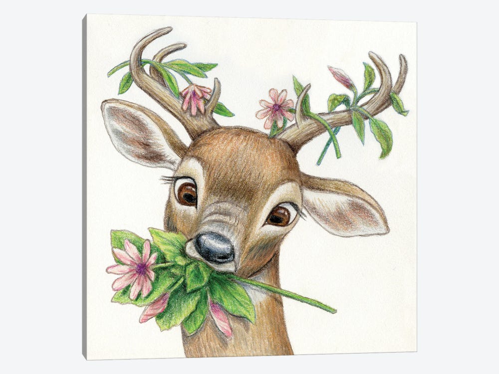 Deer by Miri Leshem-Pelly 1-piece Canvas Artwork