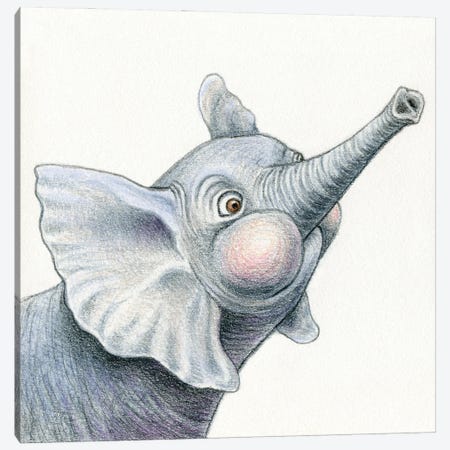 Elephant Canvas Print #MLH80} by Miri Leshem-Pelly Canvas Art