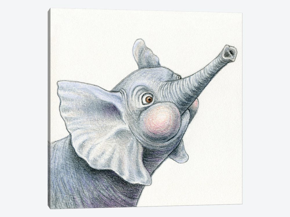 Elephant by Miri Leshem-Pelly 1-piece Canvas Art Print