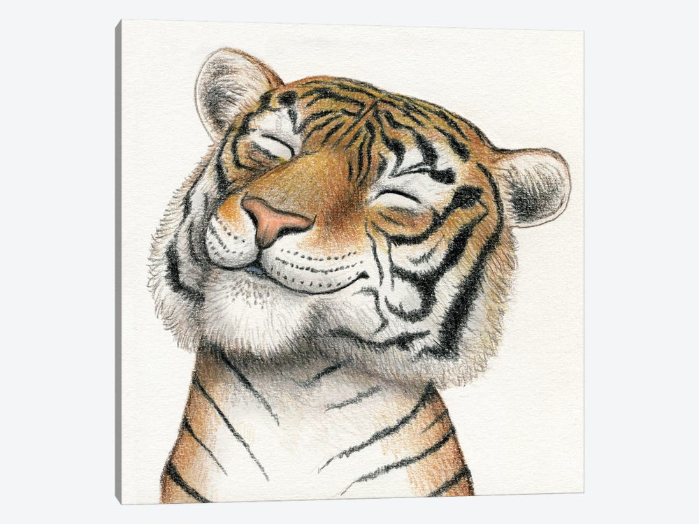Tiger by Miri Leshem-Pelly 1-piece Canvas Art Print