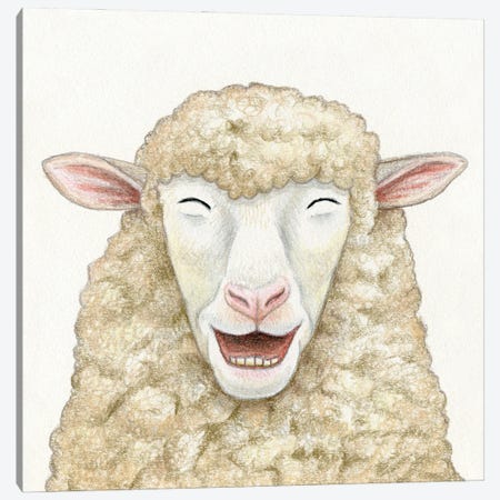 Sheep Canvas Print #MLH97} by Miri Leshem-Pelly Canvas Wall Art