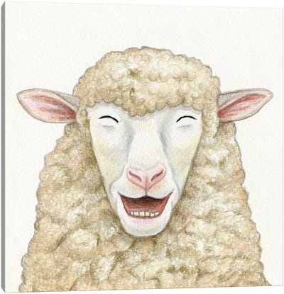 Sheep Canvas Art Print - Miri Leshem-Pelly