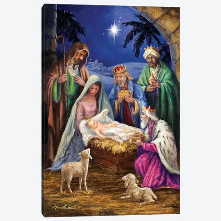 Holy Family With Three Kings Canvas Print #MLL1} by Marcello Corti Canvas Wall Art